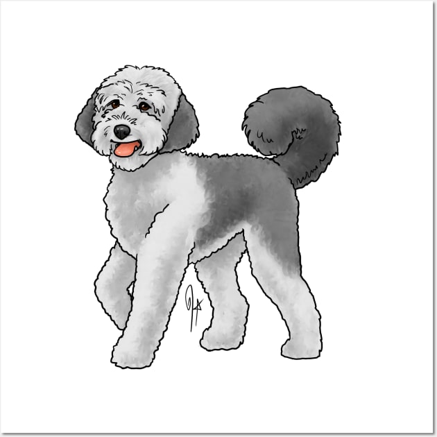 Dog - Labradoodle - Black and White Wall Art by Jen's Dogs Custom Gifts and Designs